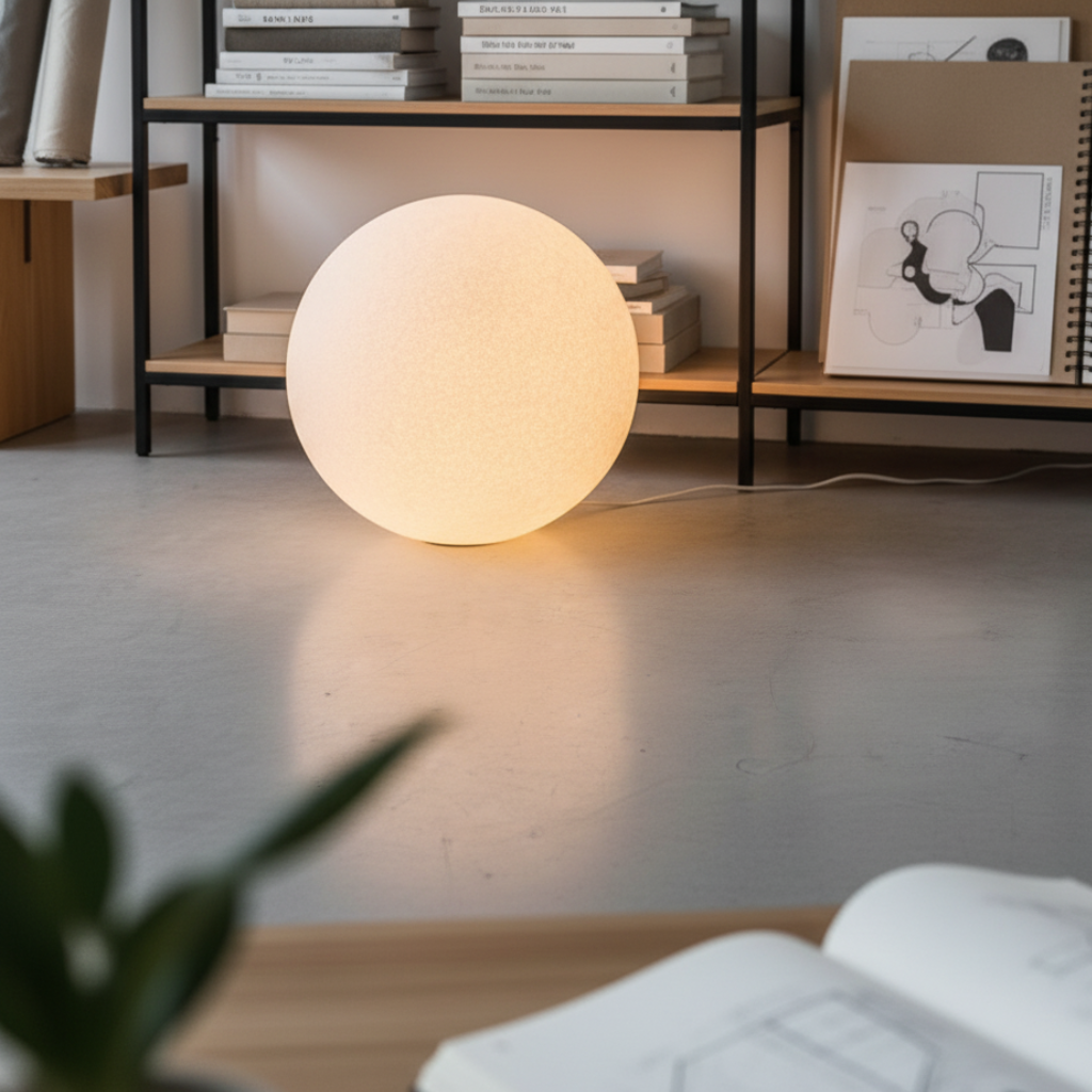 LunaBall Resin Globe Floor Lamp