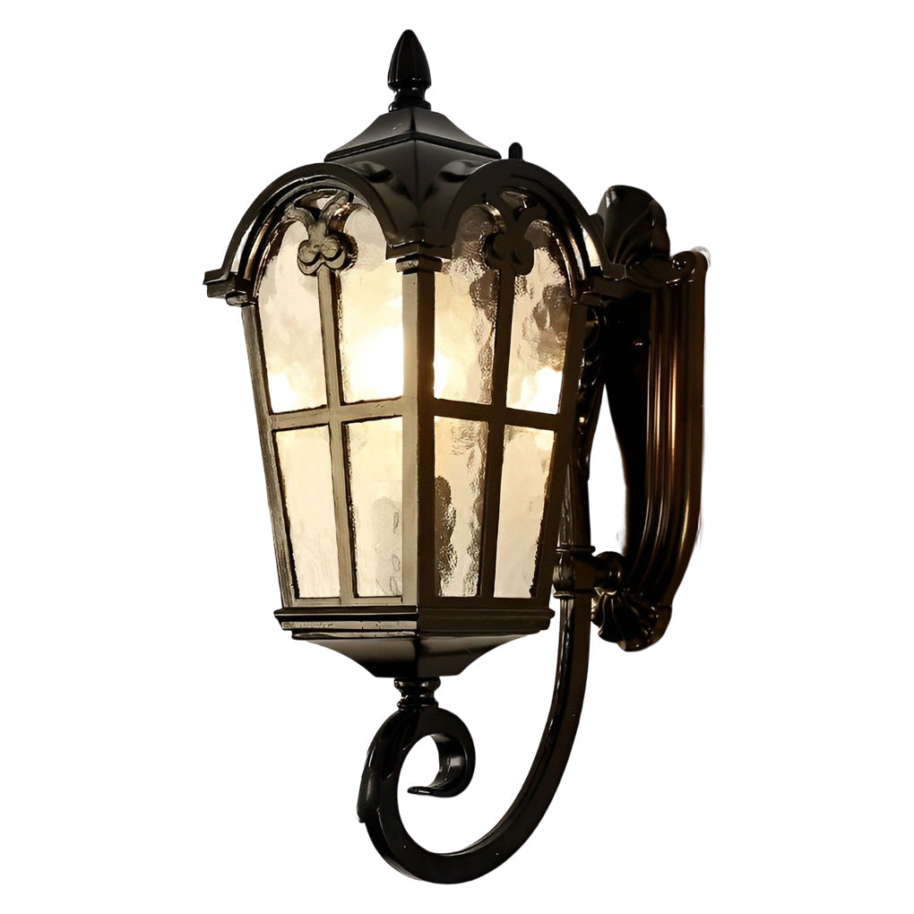 Vintage Glass Waterproof Black European-style Outdoor Wall Lamp Exterior Lights | Kalsten