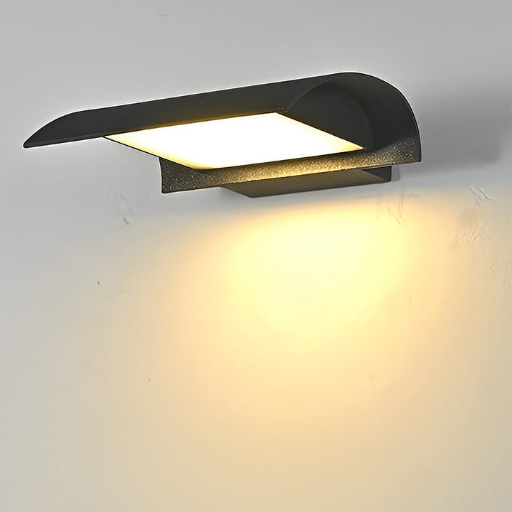 Curved Outdoor Waterproof LED Black Modern Minimalist Wall Lamp Exterior Lighting | Kalsten