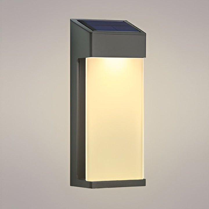 2 Pcs Rectangular LED Light-controlled Waterproof Outdoor Solar Sconce Lighting | Kalsten