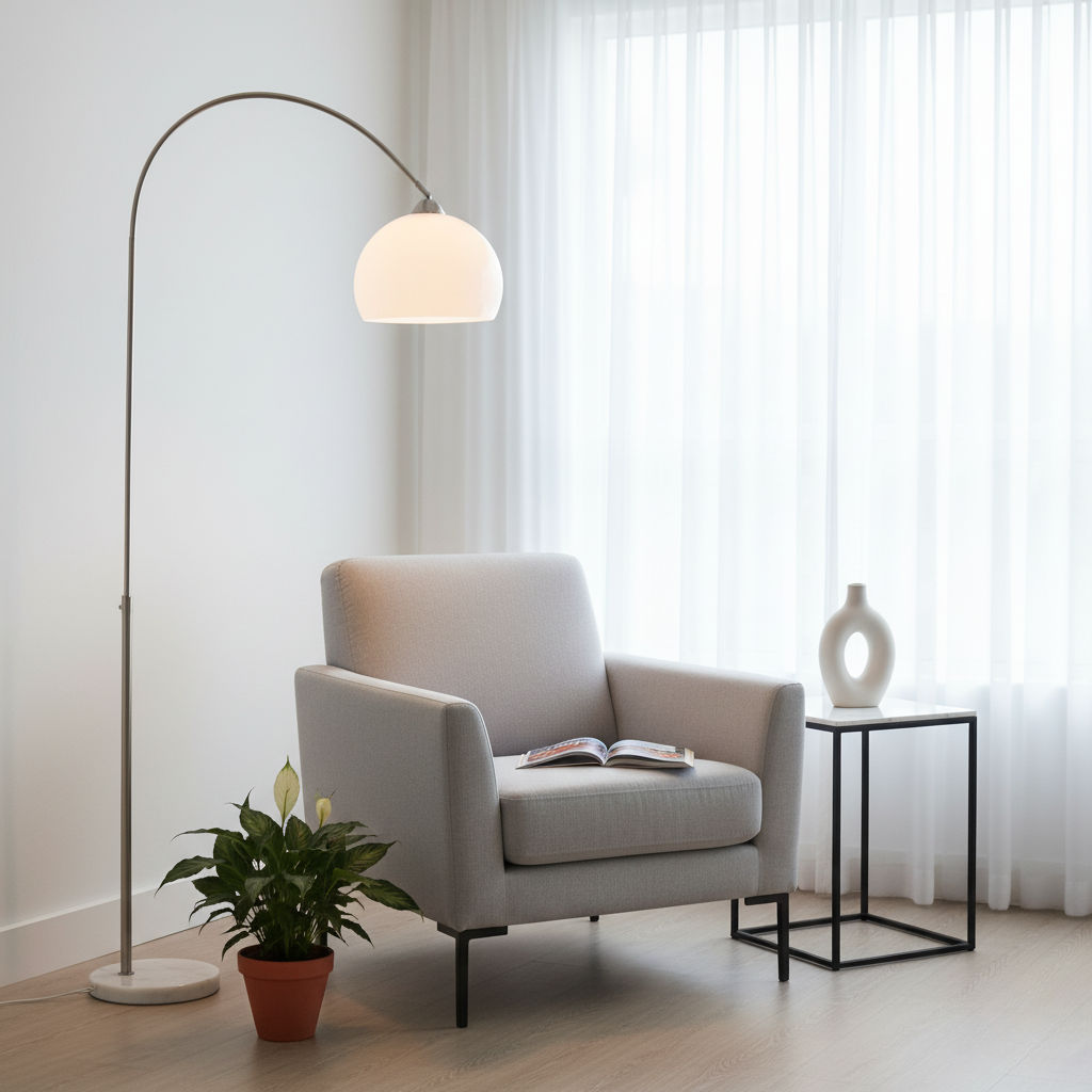 Arc Floor Lamp with Dome Shade
