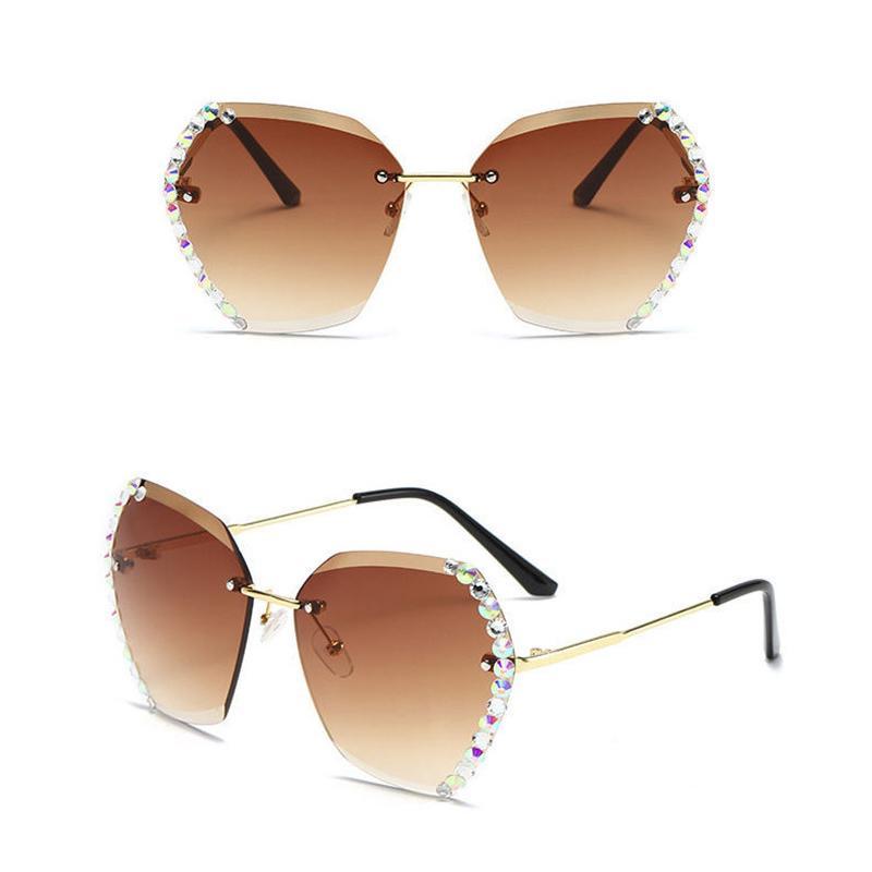Rimless Sunglasses with Crystal | Kalsten