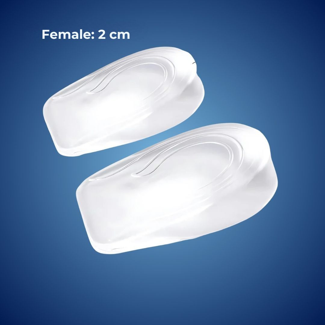 LiftComfort Silicone Gel Heel Lifting Inserts | Height Increase - Pain Relief for Plantar Fasciitis - Shock Absorption - Better Posture Kalsten