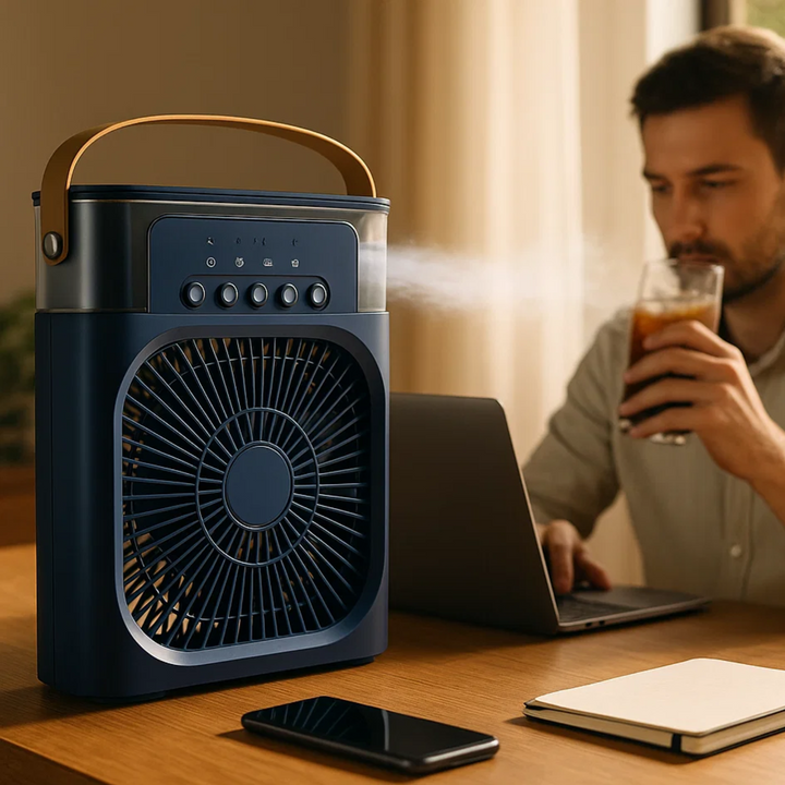 3-in-1 Air Cooler Humidifier | Portable, Adjustable Fan Speeds & Ideal for Bedrooms, Offices & Small Spaces | Kalsten