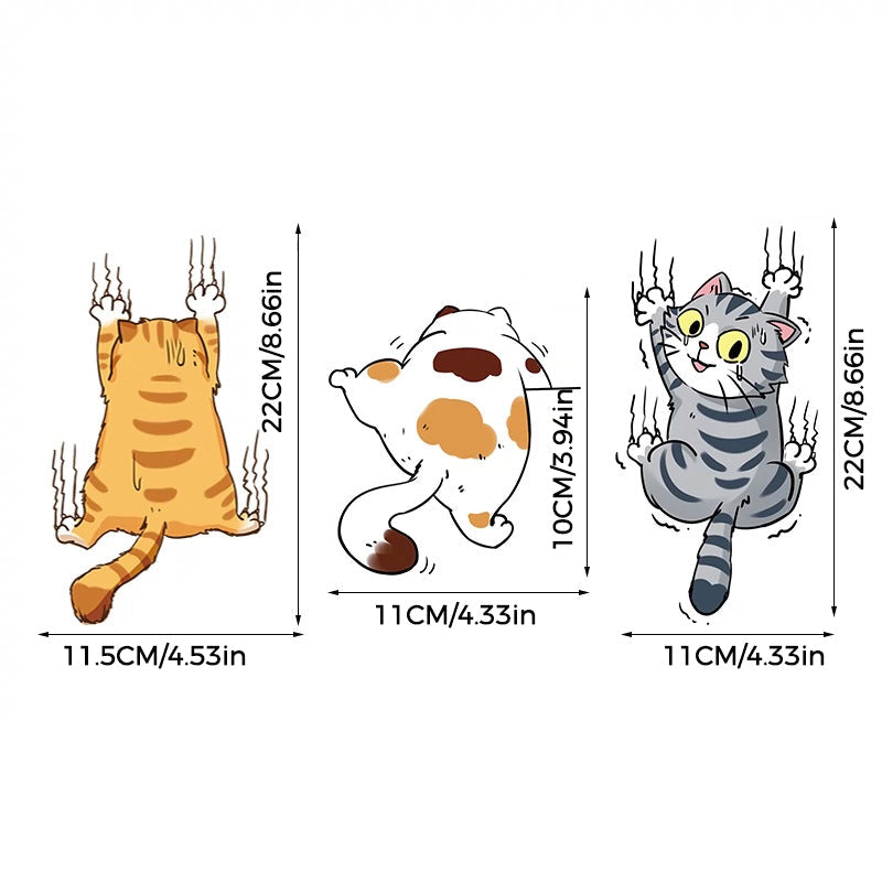 Cute Cat Cartoon Decal Car Stickers, 3 pcs | Kalsten
