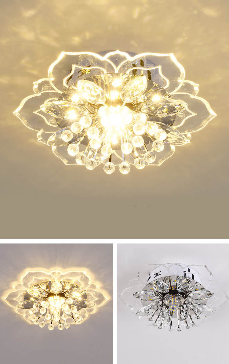 GlowPetal LED Crystal Ceiling Lamp – Flower-Shaped Modern Decor