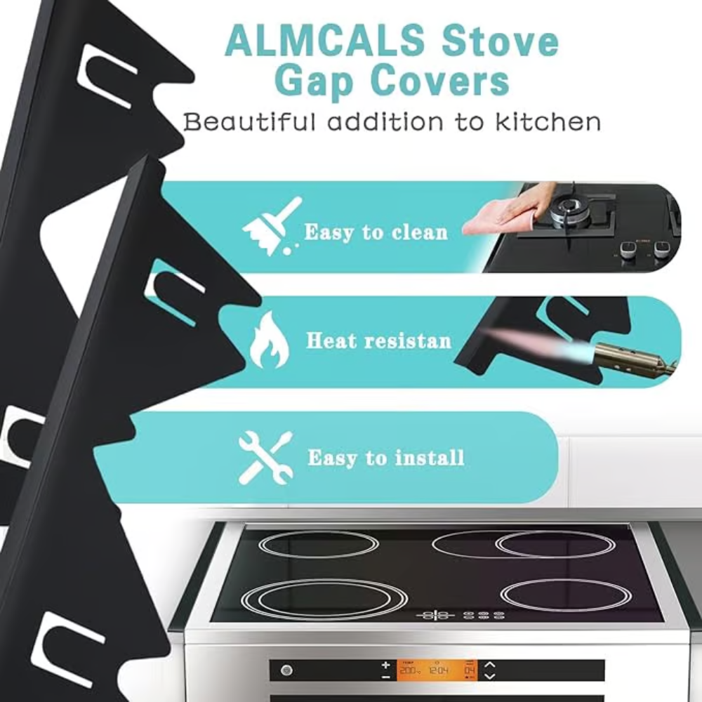 Kalsten | Adjustable Stove Gap Cover | Heat-Resistant Stainless Steel Seal Strip | Kitchen Spill Protector