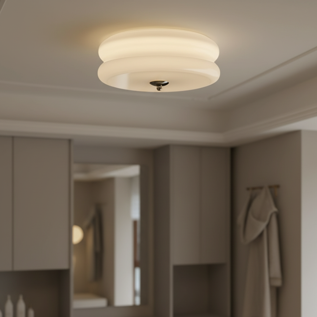 Art Deco Glass Flush Mount Ceiling Light