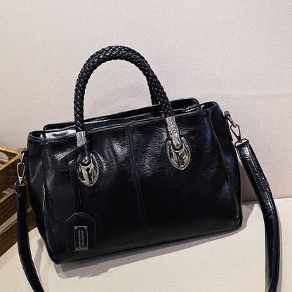 Skanto | New Bags Made of Oil Wax Leather Boston, Large Tote Bag Made of Soft Leather