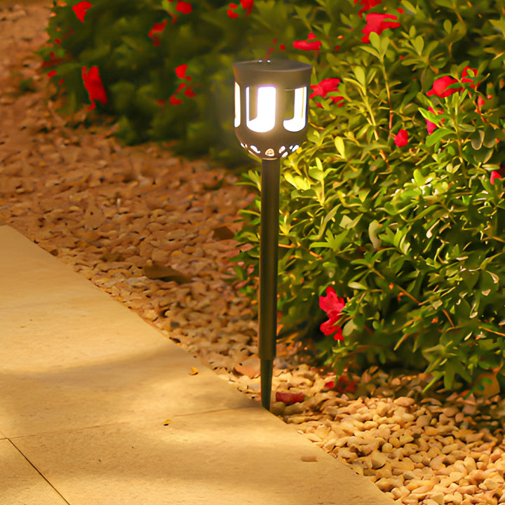 4-Pack Modern Black Solar LED Outdoor Path Light Set | Kalsten