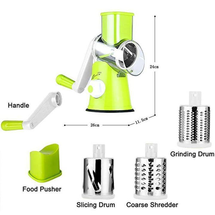 3 in 1 Rotating Cheese Grater Vegetable Cutter | Kalsten
