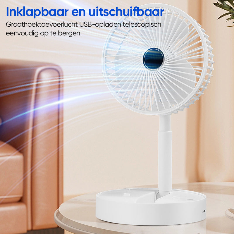 Portable rechargeable telescopic table fan with silent design and height-adjustable | Karnz