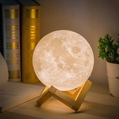 Magical Moon Lamp - with Wireless Touch Control and Wooden Stand Kalsten