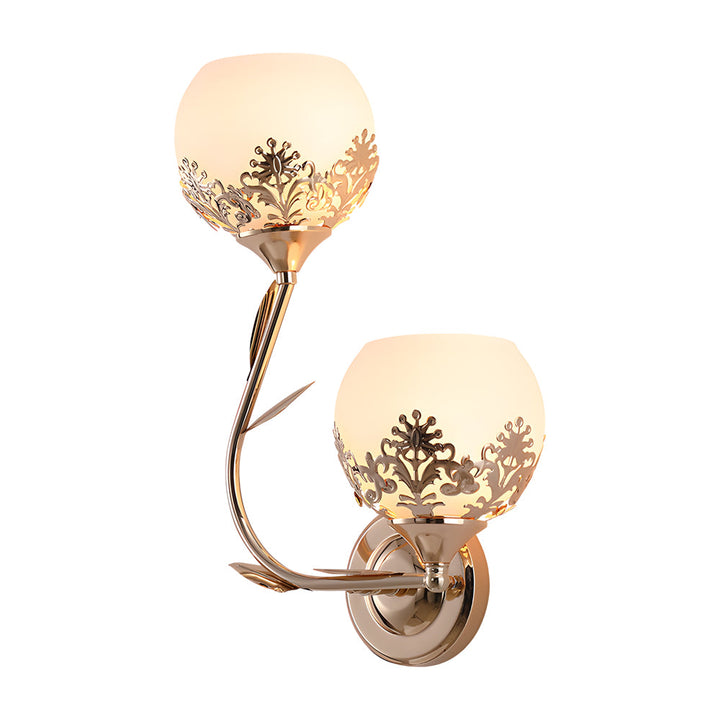 2-Light Glass Flower LED Simple European Style Wall Sconces Lighting | Kalsten