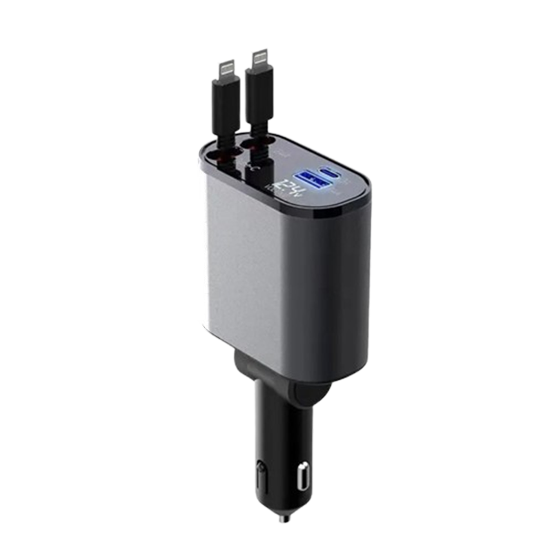 4-in-1 Car Charger with Retractable Cable | Kalsten