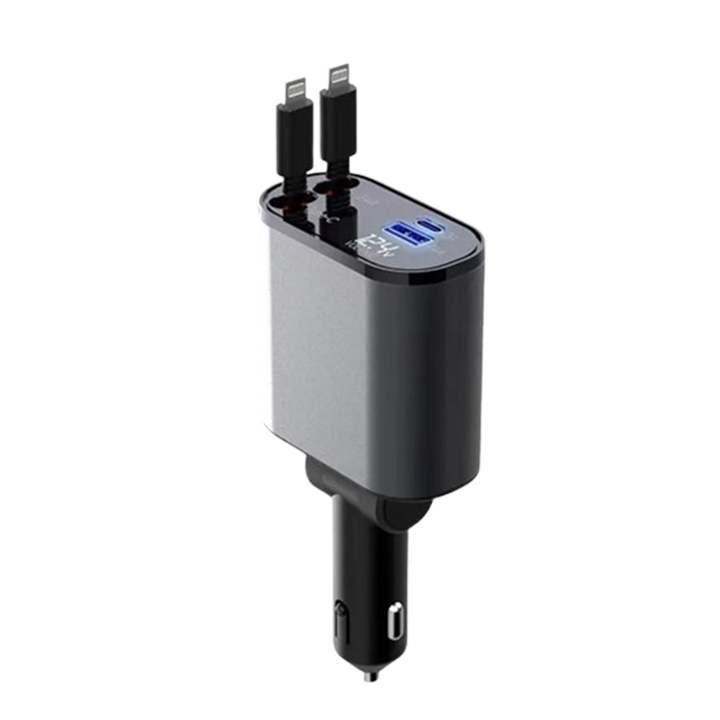4-in-1 Car Charger with Retractable Cable | Kalsten