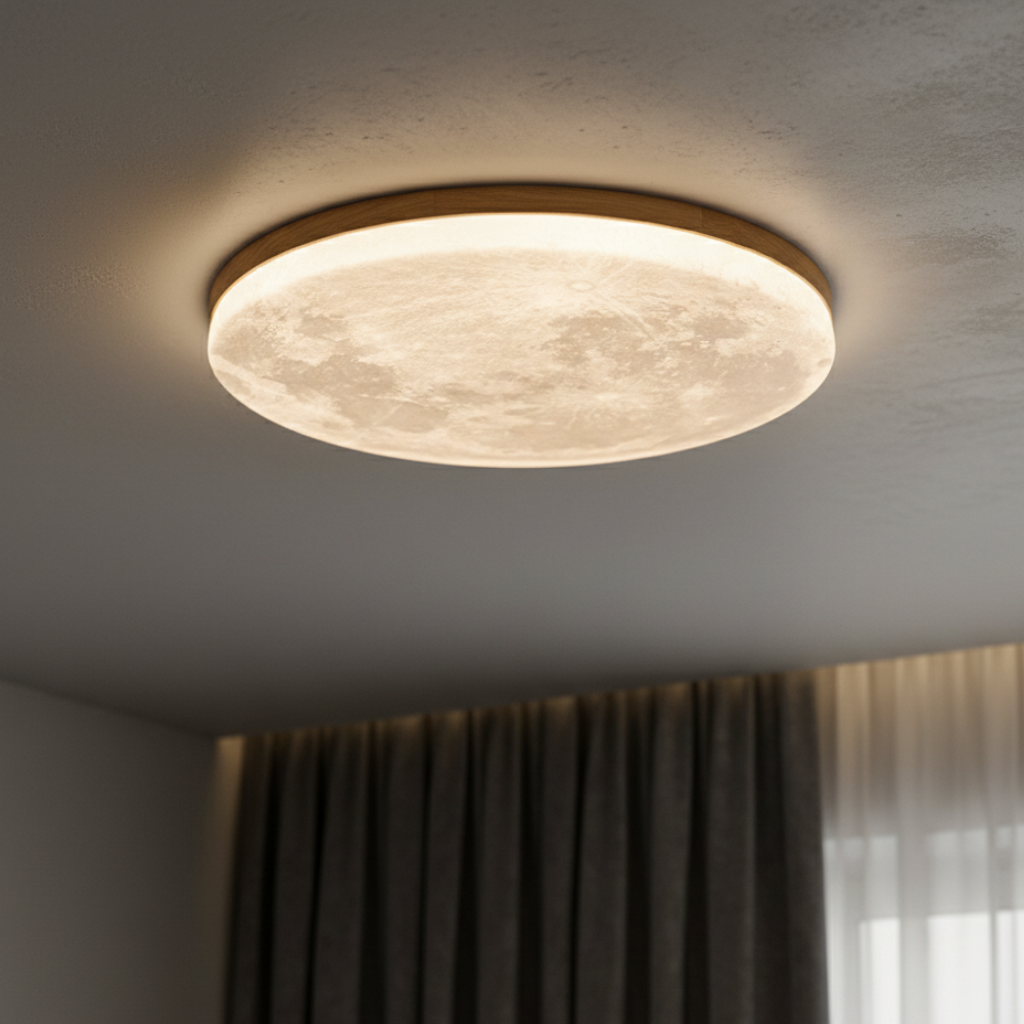 Celeste Wood-Frame LED Flush Mount