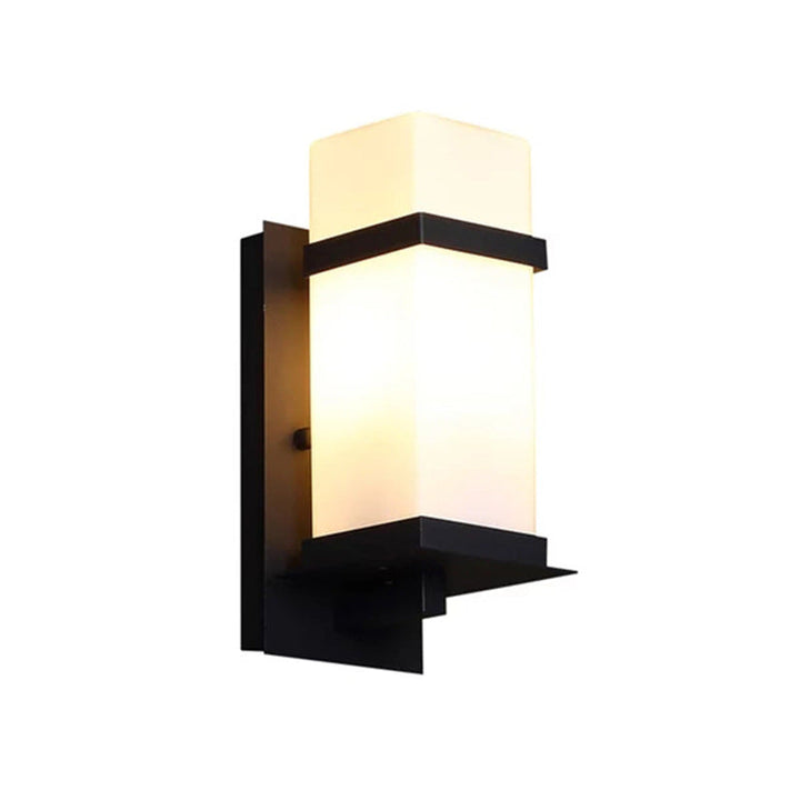 Modern Chinese Square Outdoor Waterproof 1-Light Wall Sconce Lamp | Kalsten