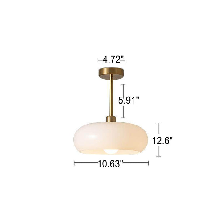 Pendant Light Glass Electroplated Copper 10.6 in Flush Mount Hallway Living Room Bedroom Modern Ceiling Lighting | Kalsten