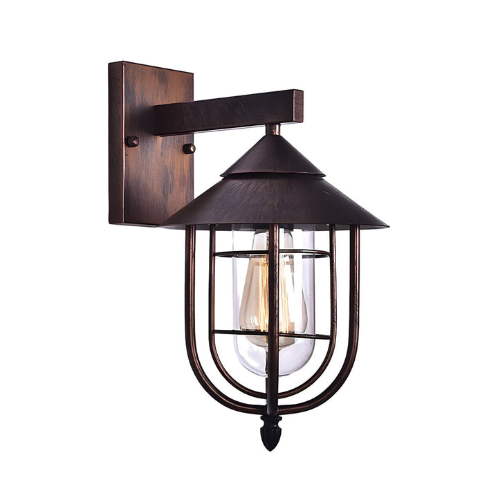 Waterproof Retro Iron Glass Motion Sensor Black Modern Outdoor Wall Lights | Kalsten