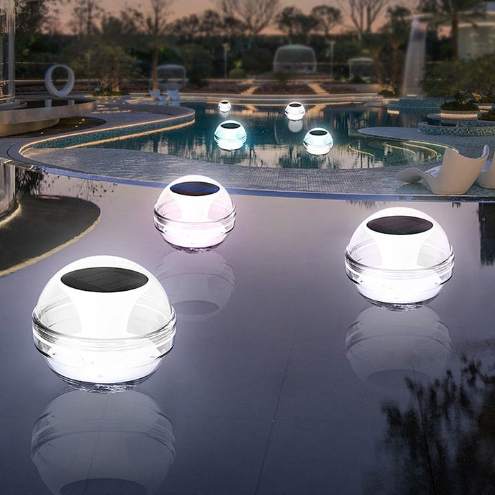 Round Intelligent Light Control RGB Dimmable Floating Solar Pool Lights | Kalsten