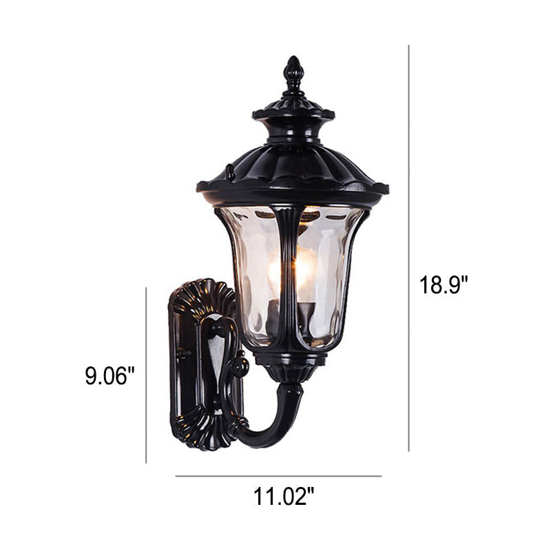 European Retro Waterproof Stone Pattern Glass Lampshade 1-Light Outdoor Wall Sconce Lamp | Kalsten