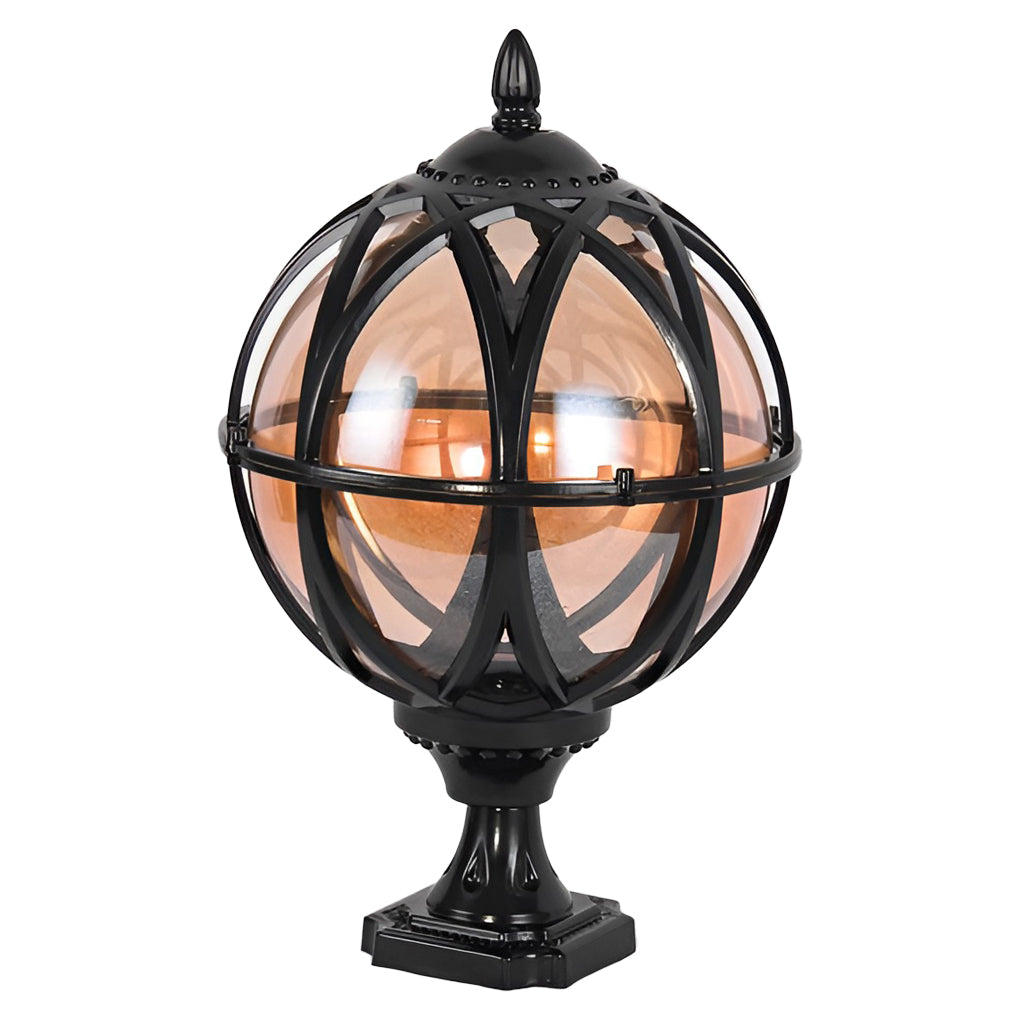 Round Glass E27 Waterproof European Style Outdoor Post Caps Lights | Kalsten