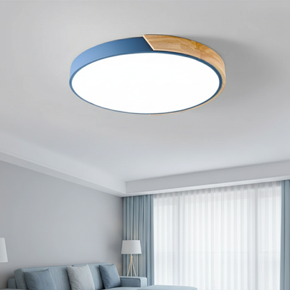 Splice Wood-Accent Dimmable Flush Mount