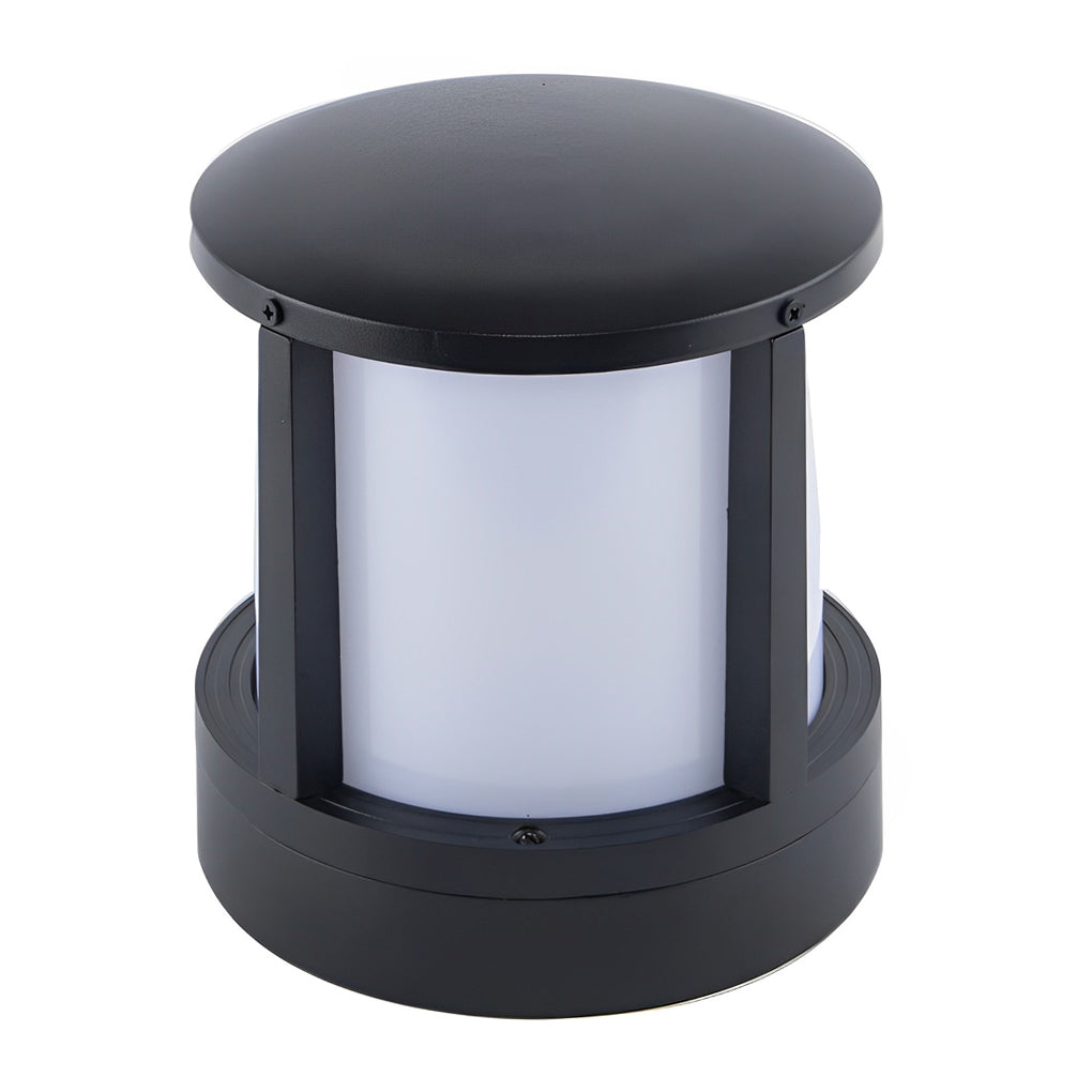 Cylindrical Aluminum LED Waterproof Black Outdoor Fence Post Lights | Kalsten