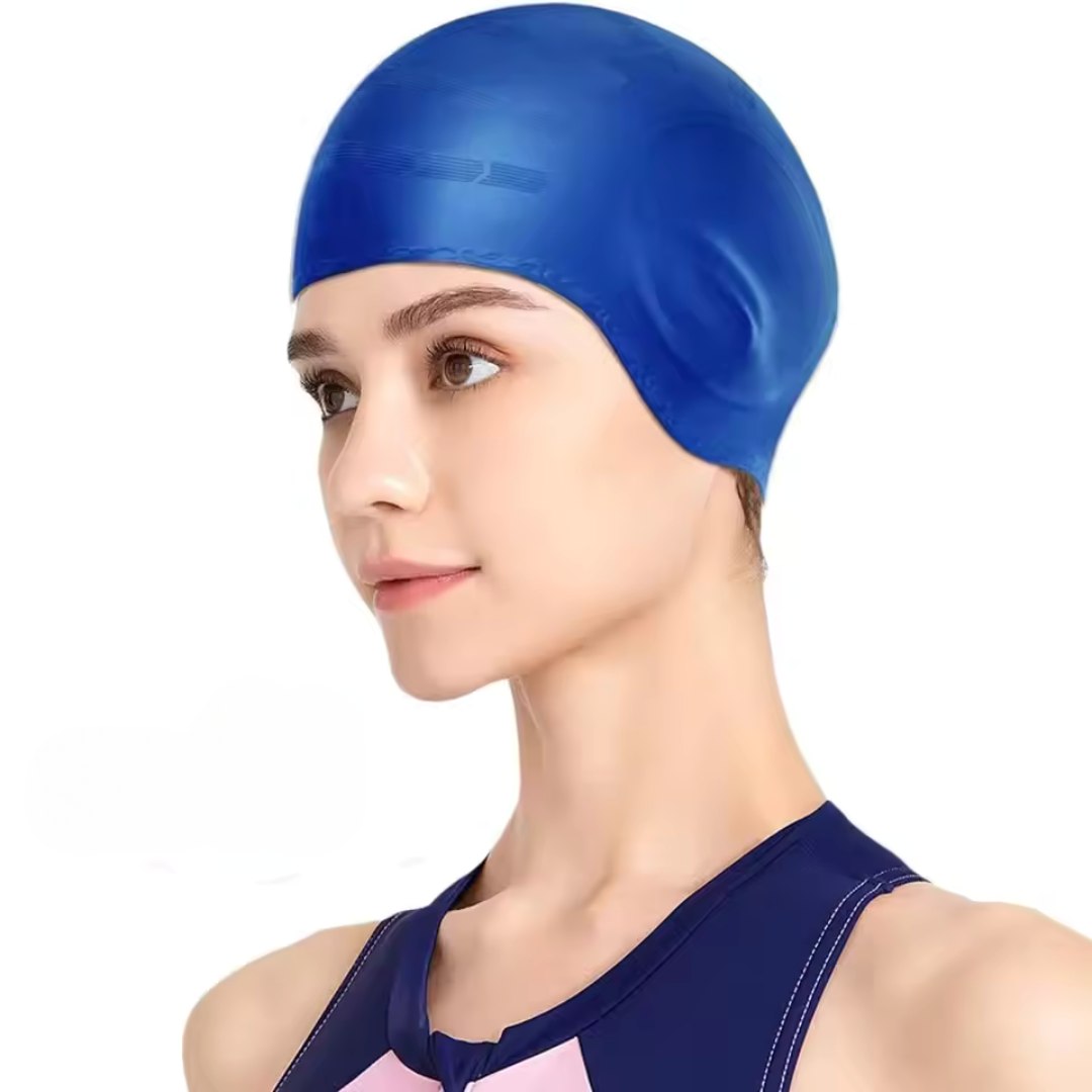 Kalsten | Silicone Swim Cap with Ear Protection for Long Hair