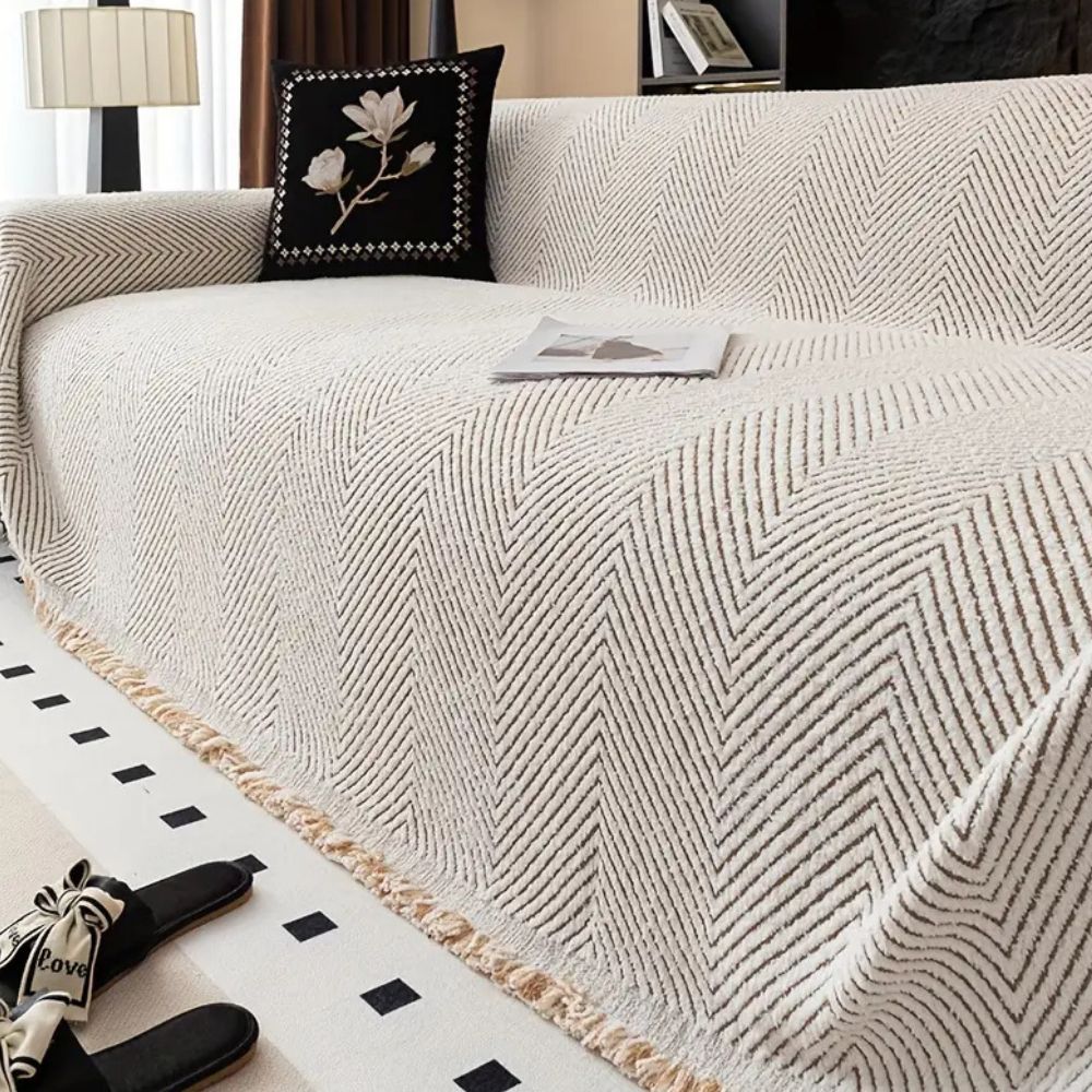 Striped Herringbone Sofa Cover