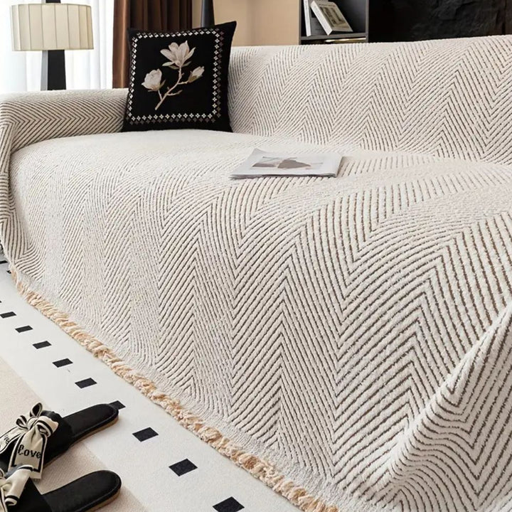 Striped Herringbone Sofa Cover