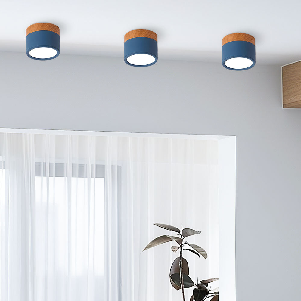 Pink Wood Flush Mount Ceiling Lamp Kalsten