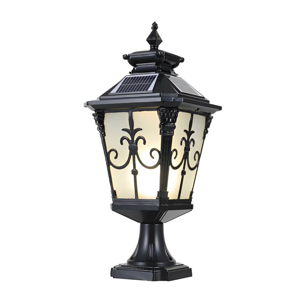 Retro Pattern Waterproof LED European Style Solar Fence Post Lights | Kalsten