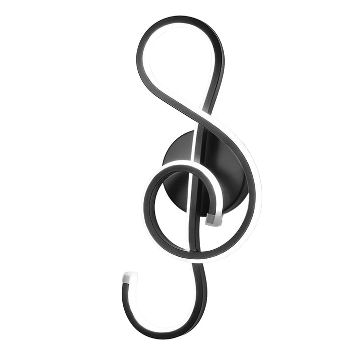 Musical Note LED Wall Sconce – Modern Artistic Music Decor Wall Lamp (Black/White) | Kalsten