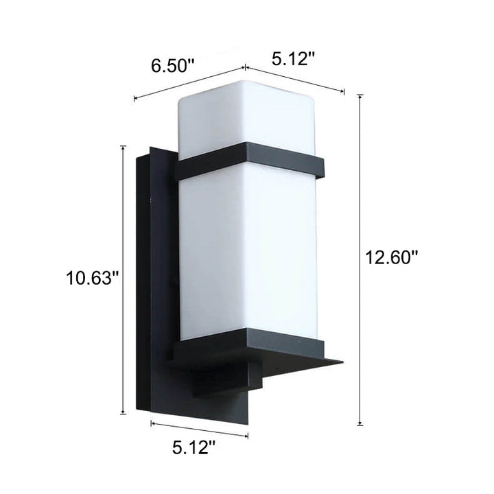 Modern Chinese Square Outdoor Waterproof 1-Light Wall Sconce Lamp | Kalsten