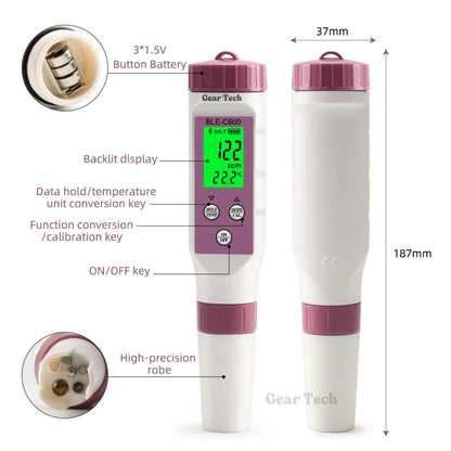 Skanto | Digital Pool Tester – pH and Chlorine Meter for Easy pH Measurement in Pool Water