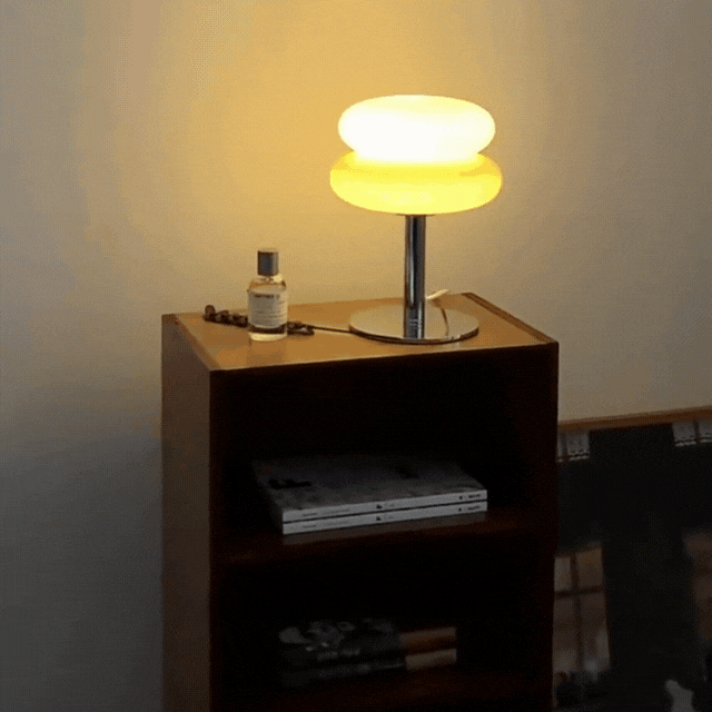 Elegant Macaron Glass Table Lamp with USB - 3 Light Colors Kalsten