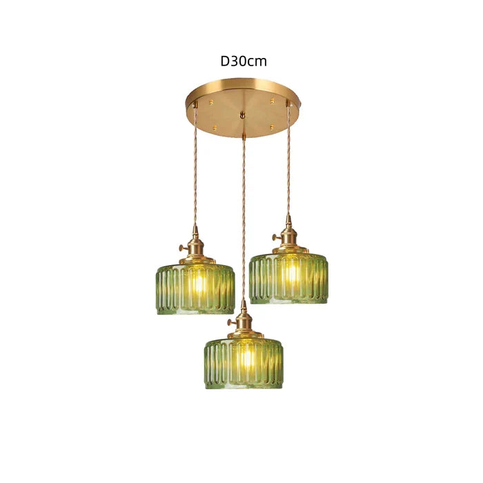 Vintage Stunning Cylinder Glass Pendant Light | Kalsten