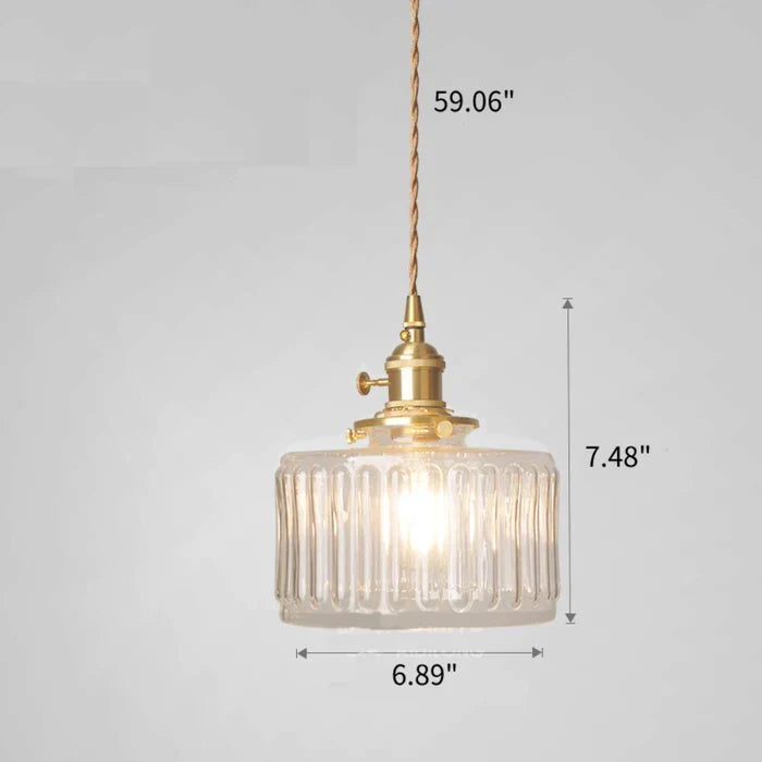 Vintage Stunning Cylinder Glass Pendant Light | Kalsten