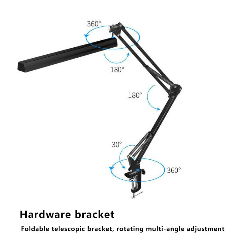 LED Foldable Long Arm Clip Eye Protection USB Reading Table Lamp | Kalsten