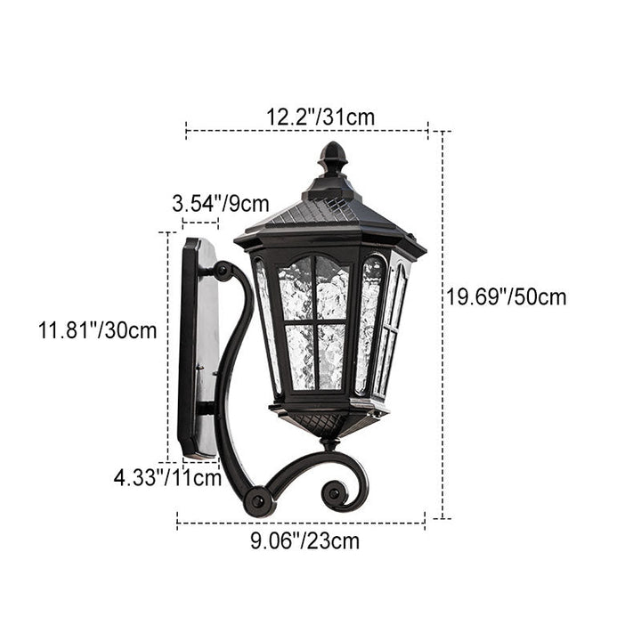 European Outdoor Lantern Aluminum Glass Waterproof 1-Light Wall Sconce Lamp | Kalsten