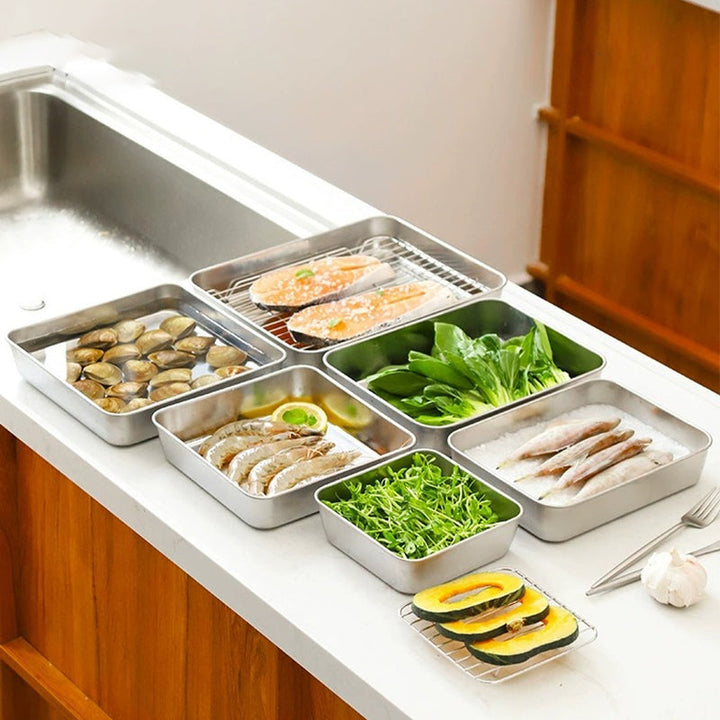 Stainless steel square plate (with lid) | Kalsten