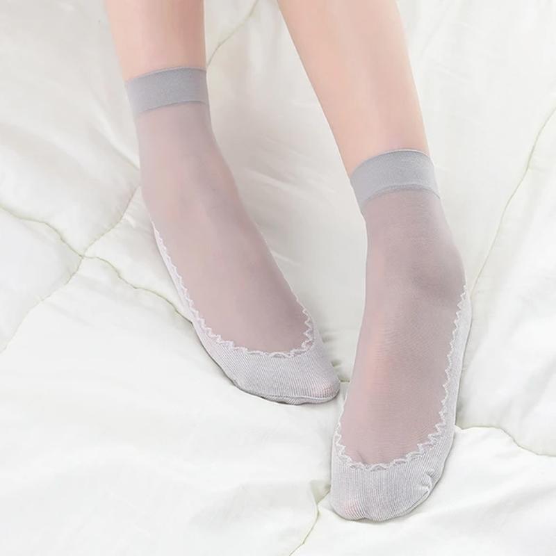 Kalsten | Silky Anti-Slip Cotton Socks, 5 Pairs