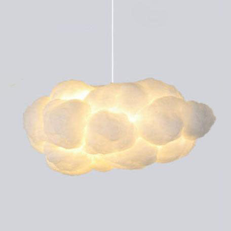 Pendant Light Metal 19.7 in White Adjustable Bedroom Dining Room Modern Hanging Lamp | Kalsten