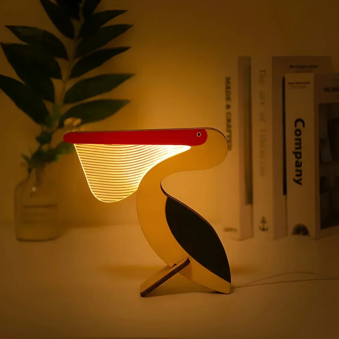 Animal Figure Table Lamp Made of Wood | Kalsten