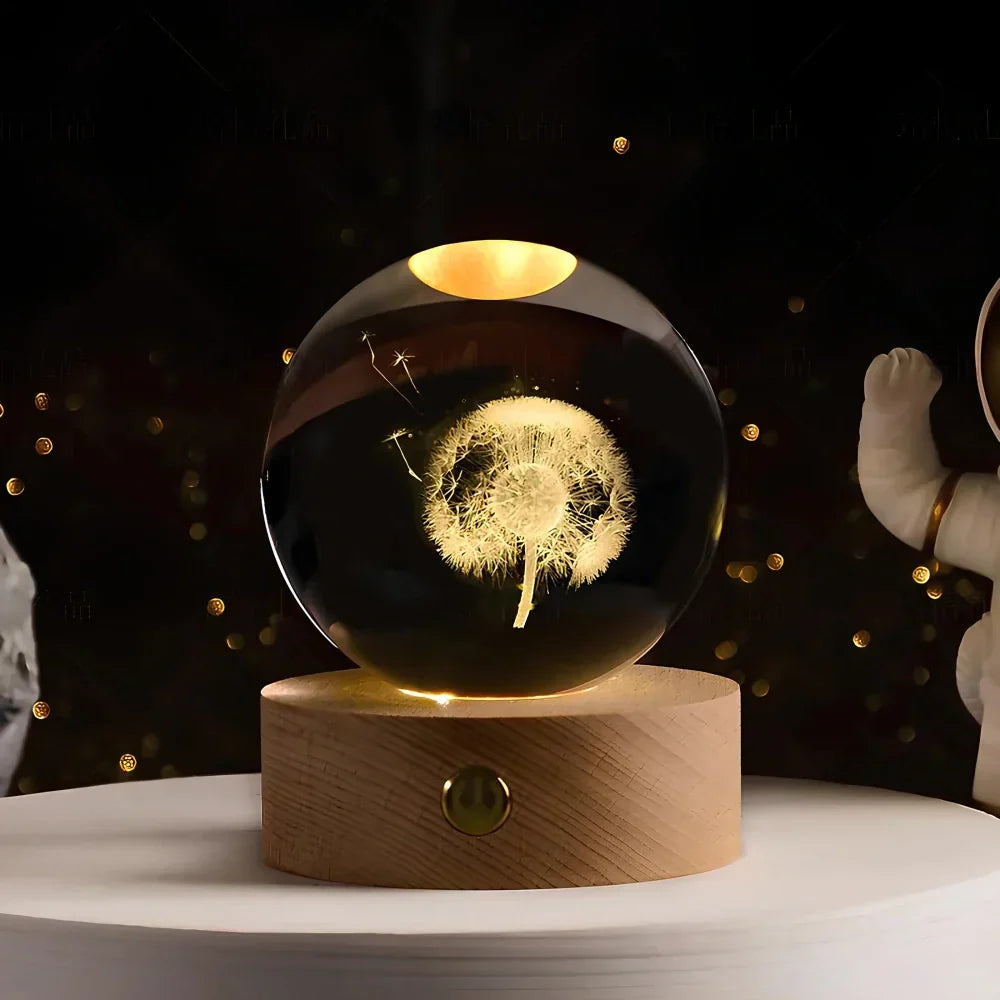 3D Crystal Ball LED Night Light Kalsten