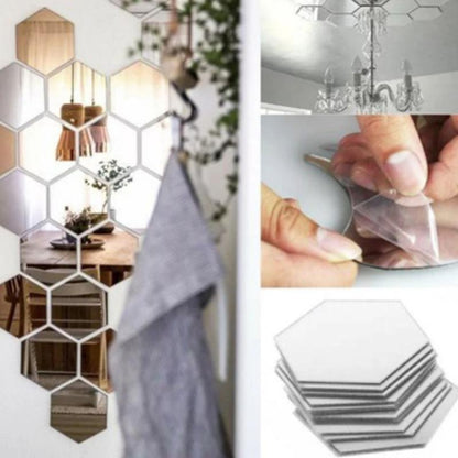 BowLift | Hexagonal Mirror Wall Sticker