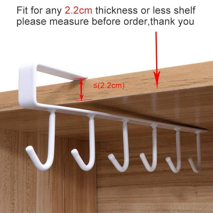 Kalsten | 6 Hooks Under-Cabinet Hanger Rack