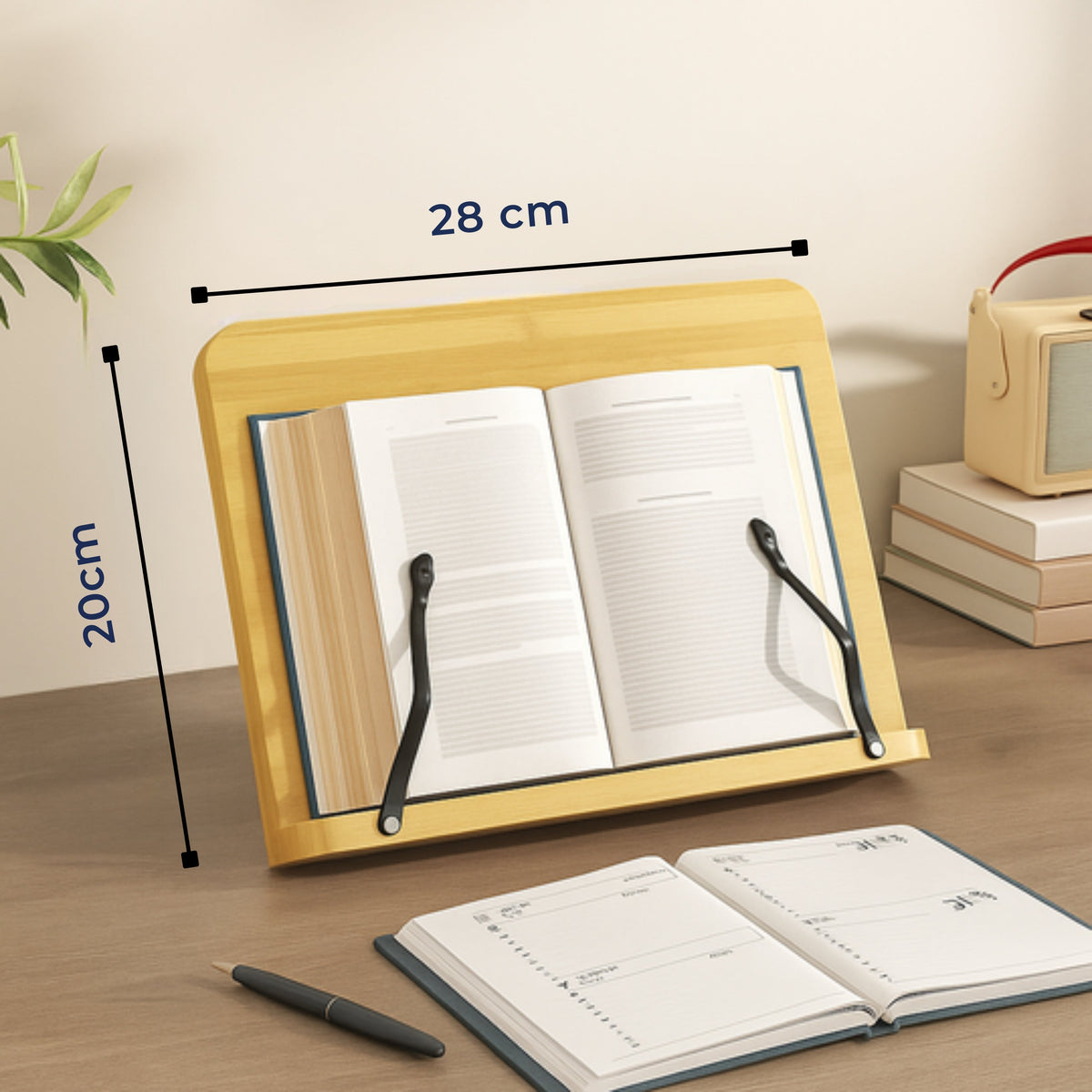 Foldable adjustable – Stable wooden frame – Cookbooks Tablets and hands-free reading Brehn